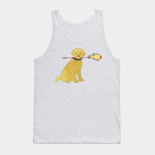 Preppy Golden Retriever Lacrosse Dog Tank Top